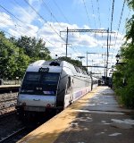 ALP-45DP # 4534 pushes NJT Train # 3861 out of Metuchen Station heading to Trenton